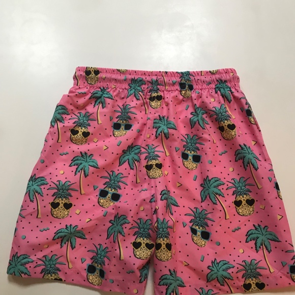 Boys' Pineapple Palm Tree Swim Trunks With Built In Underwear - Picture 3 of 5
